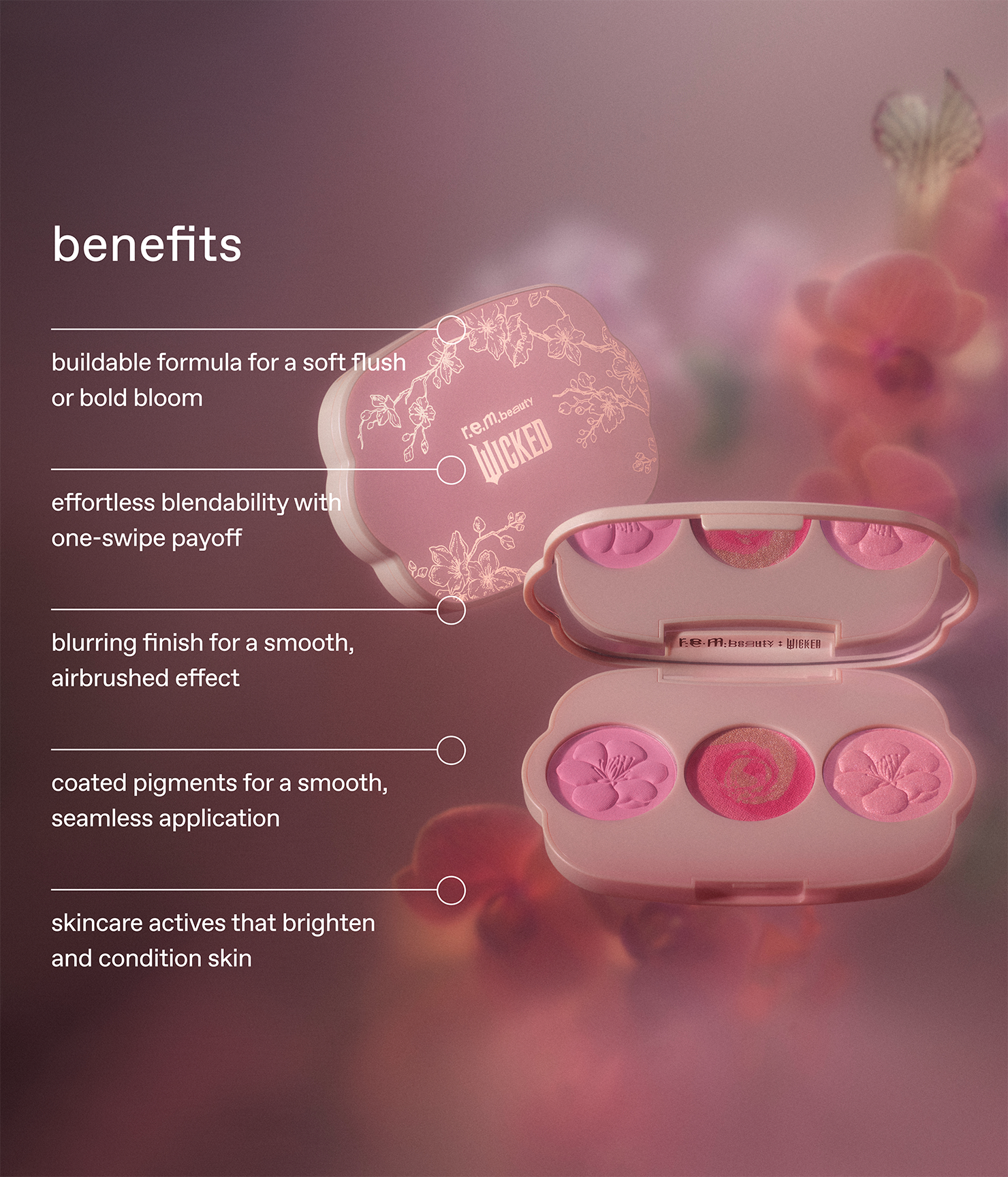 r.e.m. beauty x Wicked: For Good Cherry Blossom Blush Palette