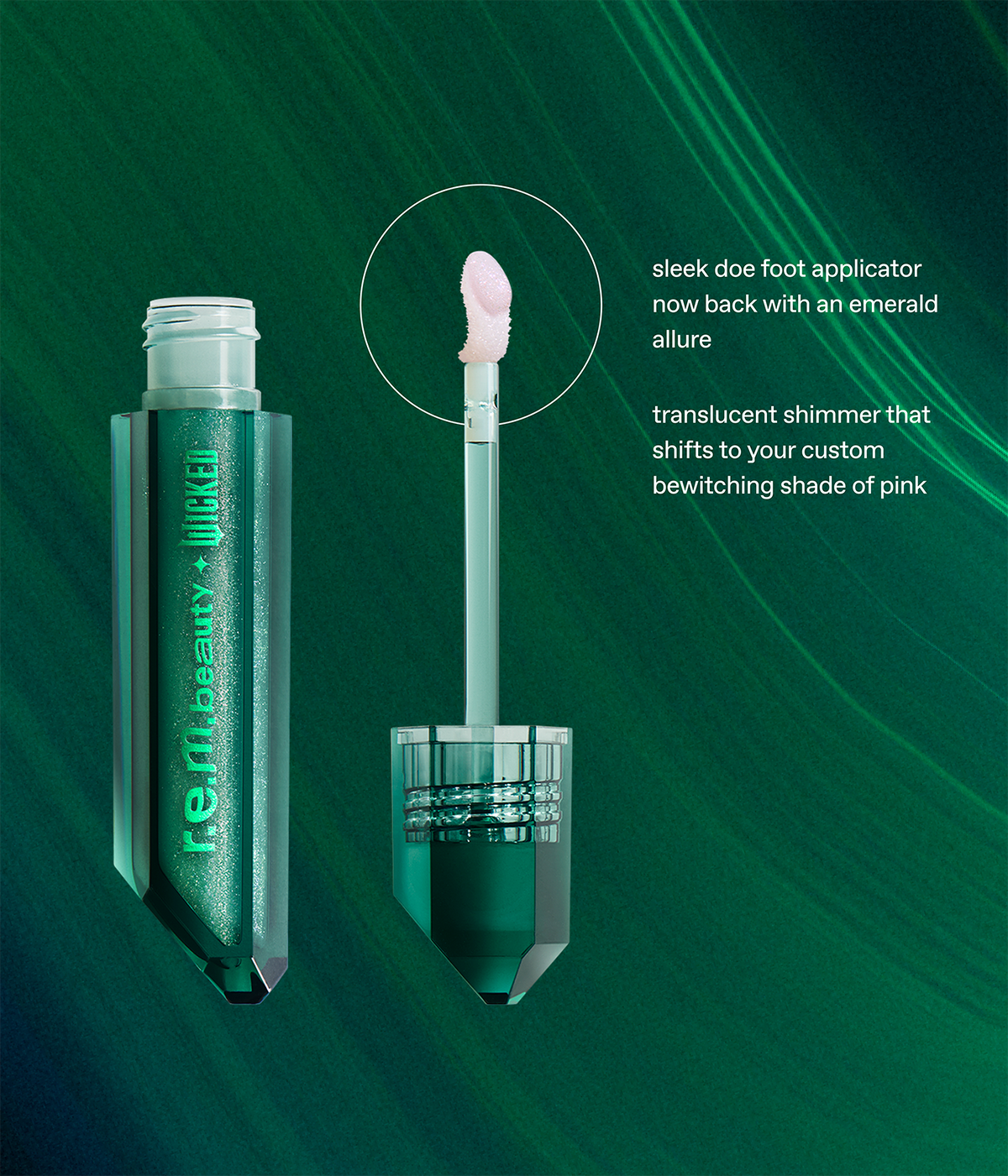 r.e.m. beauty x Wicked: For Good you've been glinda-fied! fragrance & makeup set