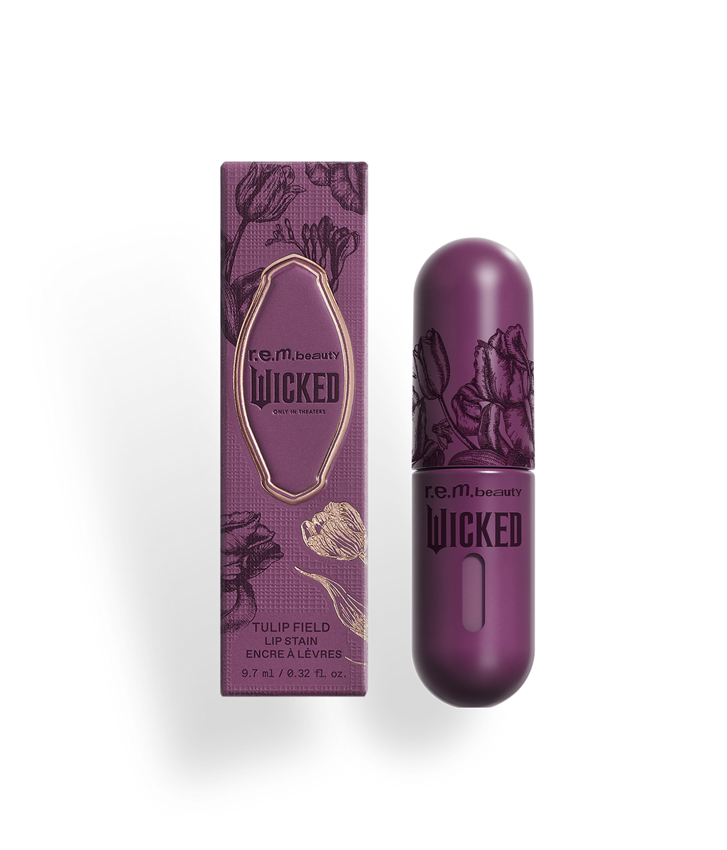 r.e.m. beauty x Wicked: For Good tulip field lip stain